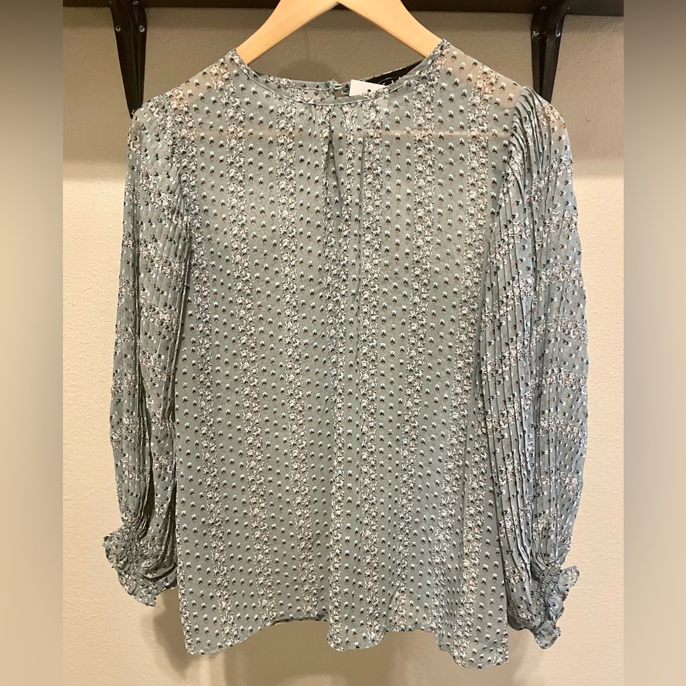 Teal printed blouse